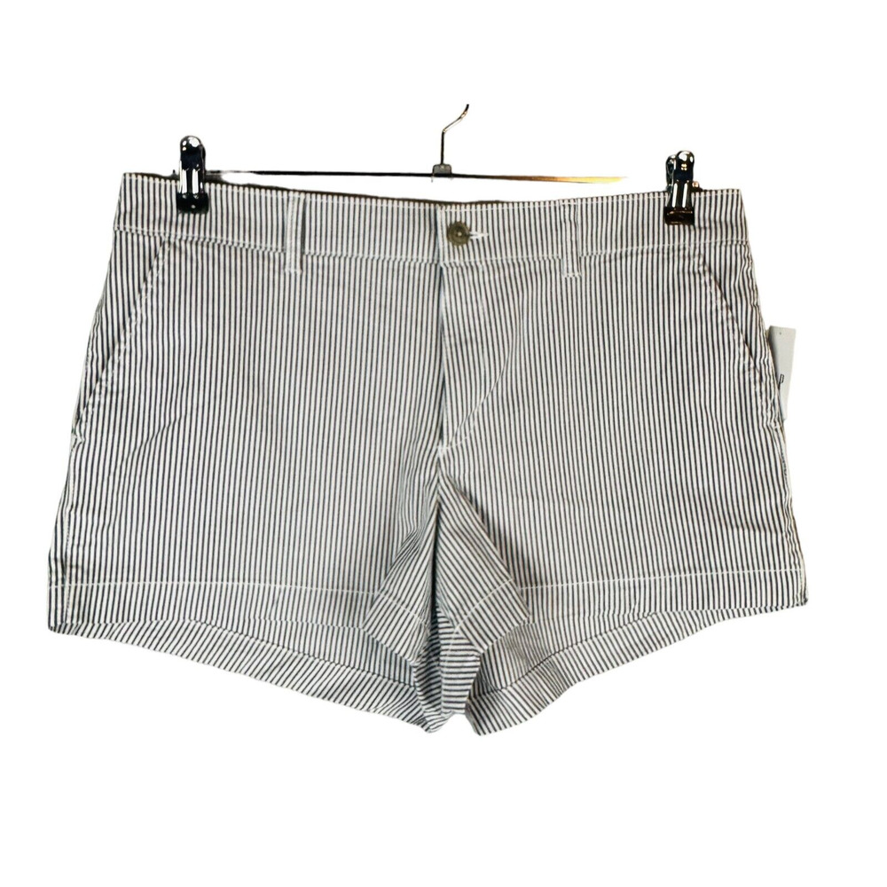 New GAP Womans Sz 14 Shorts 3" Short Stripes Pockets Mid Rise Stretch NWT